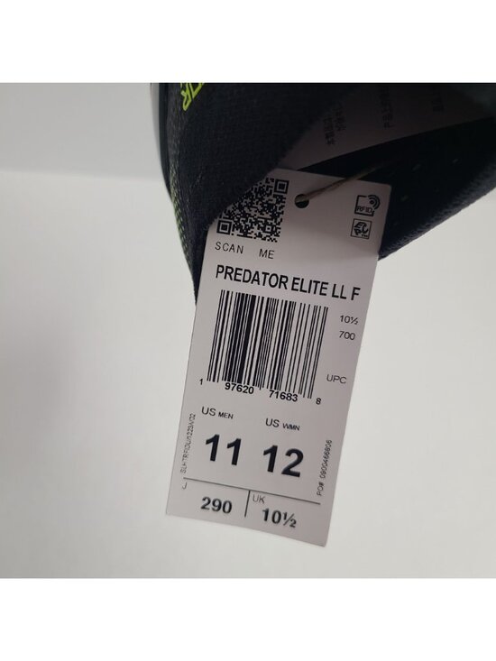 NEW Adidas Predator Elite Laceless FG Soccer Cleats JI1078 Size 11 Black main image 8